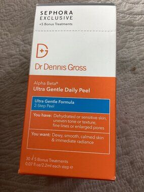Dr Dennis Gross Alpha Beta Ultra Gentle Daily Peel 2-Step*35 Treatments*NIB